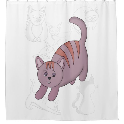 Cat getting ready to jump duvet cover duschvorhang (Vorderseite)