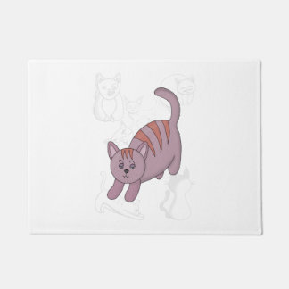 Cat getting ready to jump duvet cover fußmatte