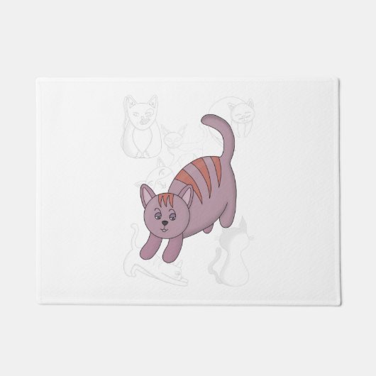 Cat getting ready to jump duvet cover fußmatte (Vorderseite)