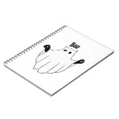 Cat Ghost Boo Halloween Funny Spooky Black Cat Notizblock (Linke Seite)