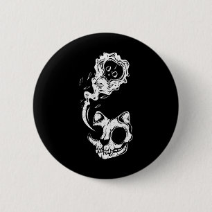 Cat Ghost Lazy Halloween Kostüm Spaß Kitten Skull Button