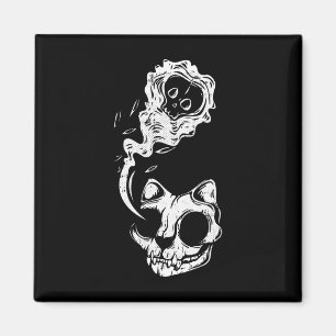 Cat Ghost Lazy Halloween Kostüm Spaß Kitten Skull Magnet