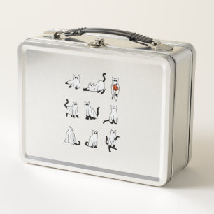 Cat Ghost Spooky Niedliches Halloween für Männer F Metall Brotdose