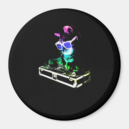 Cat Gift | Cat DJ Sehr Cool Magnet (Vorne)