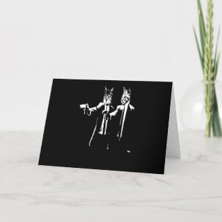 Cat Gift | Cat Man Holding Gun Cool Feiertagskarte
