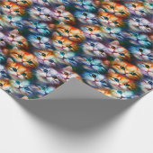 Cat Gift | Niedliche Cat Faces Geschenkpapier (Ecke)