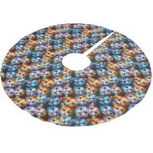 Cat Gift | Niedliche Cat Faces Polyester Weihnachtsbaumdecke (Schrägansicht)