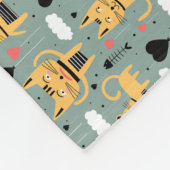 Cat Gift | Niedliches Katzenmuster Childisch Fleecedecke (Ecke)