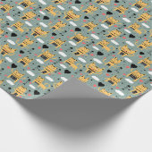 Cat Gift | Niedliches Katzenmuster Childisch Geschenkpapier (Ecke)