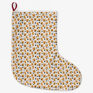 Cat Gift   Niedliches Katzenmuster Childisch Großer Weihnachtsstrumpf