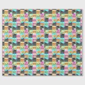 Cat Gift | Niedliches Kawaii Cat Pattern Geschenkpapier (Flach)