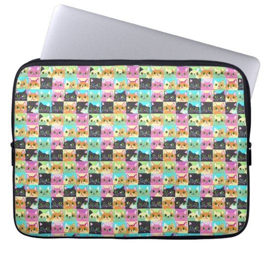 Cat Gift | Niedliches Kawaii Cat Pattern Laptopschutzhülle (Vorderseite)