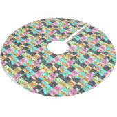 Cat Gift | Niedliches Kawaii Cat Pattern Polyester Weihnachtsbaumdecke (Schrägansicht)