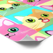 Cat Gift | Niedliches Kawaii Cat Pattern Poster (Ecke)