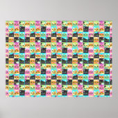 Cat Gift | Niedliches Kawaii Cat Pattern Poster (Vorne)
