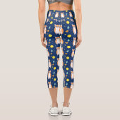 Cat Gift | Space Cat Pattern Graphic Capri Leggings (Rückseite)