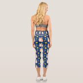 Cat Gift | Space Cat Pattern Graphic Capri Leggings (Rückseite)