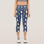 Cat Gift | Space Cat Pattern Graphic Capri Leggings (Vorderseite)