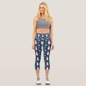 Cat Gift | Space Cat Pattern Graphic Capri Leggings (Vorderseite)