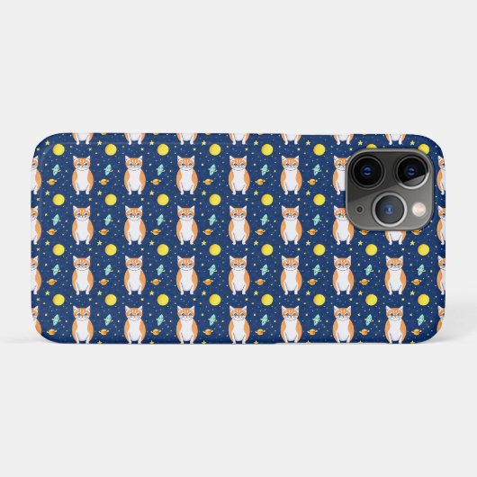 Cat Gift | Space Cat Pattern Graphic Case-Mate iPhone Hülle (Rückseite (Horizontal))