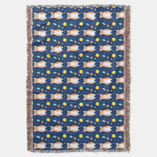 Cat Gift | Space Cat Pattern Graphic Decke (Vorderseite Vertikal)