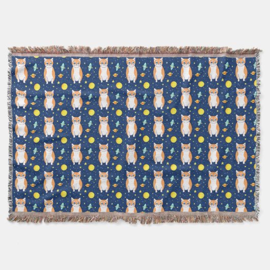 Cat Gift | Space Cat Pattern Graphic Decke (Vorderseite)