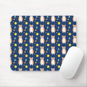 Cat Gift | Space Cat Pattern Graphic Mousepad (Mit Mouse)