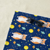 Cat Gift | Space Cat Pattern Graphic Strandtuch (Beispiel)