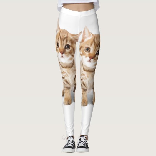 CAT GINGER KITTEN YOGA PANS LEGGINGS (Vorderseite)