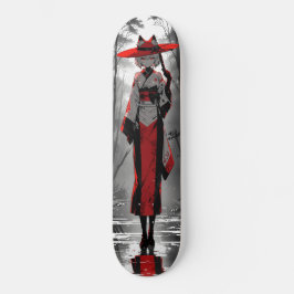 cat girl anime fan art skateboard