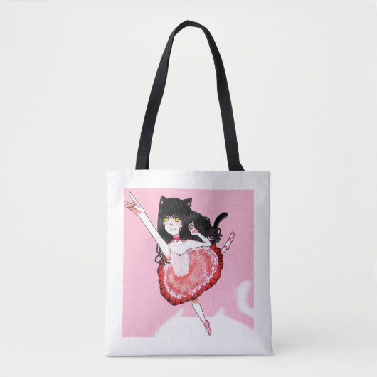 Cat Girl Ballerina Tasche (Vorderseite)