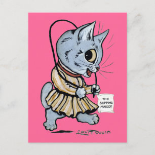 Cat girl, Louis Wain Postkarte