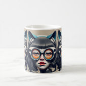 Cat Girl mit Tauchbrille Kaffeetasse (Mittel)