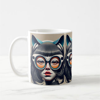 Cat Girl mit Tauchbrille Kaffeetasse