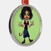 cat girl silbernes ornament (Rechts)