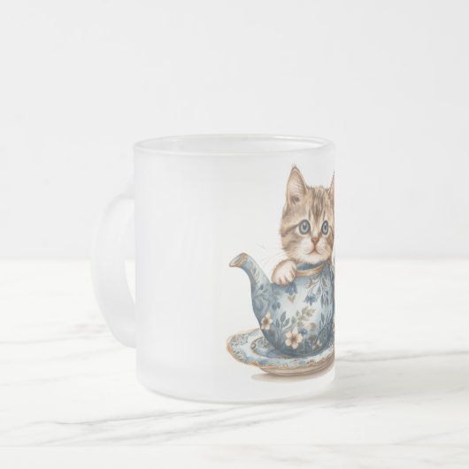 Cat Glass Cup Mattglastasse (Vorderseite Links)