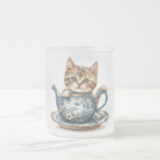 Cat Glass Cup Mattglastasse (Mittel)