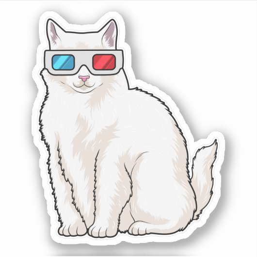 Cat Glasses Aufkleber (Vorderseite)