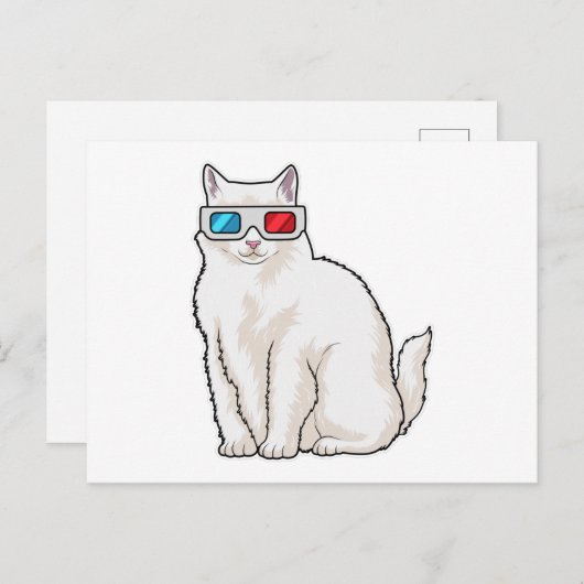 Cat Glasses Postkarte (Vorne/Hinten)