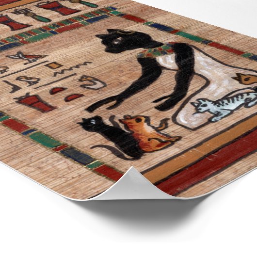 Cat Goddess Bast mit ihrem Kittens Poster (Ecke)
