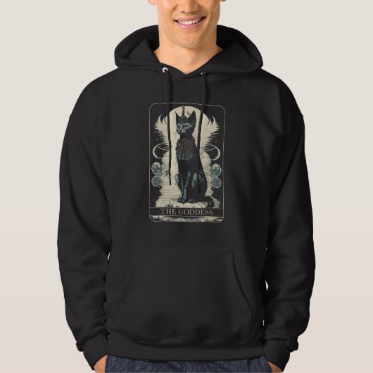 Cat Goddess Black Cat Lover Tarot Card Hoodie (Vorderseite)