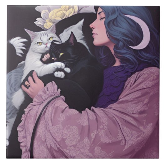 Cat Goddess Fliese (Vorderseite)