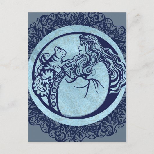 Cat Goddess Rose Postkarte (Vorderseite)