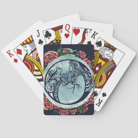 Cat Goddess Rose Spielkarten (Rückseite)