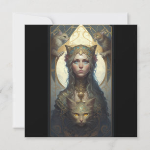 Cat Goddess Tarot Card Mitteilungskarte