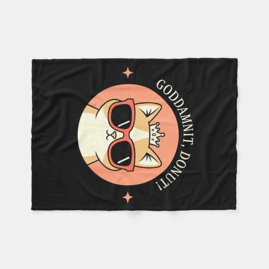Cat - Godit, Donut! Sy Retro Cat Lover Design  Fleecedecke (Vorderseite (Horizontal))