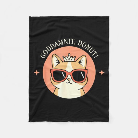 Cat - Godit, Donut! Sy Retro Cat Lover Design Fleecedecke (Vorderseite)