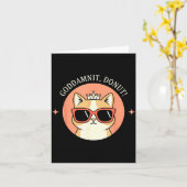 Cat - Godit, Donut! Sy Retro Cat Lover Design  Karte (Gelbe Blume)
