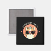 Cat - Godit, Donut! Sy Retro Cat Lover Design  Magnet (Vorderseite/Rückseite)
