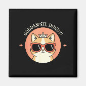 Cat - Godit, Donut! Sy Retro Cat Lover Design Magnet (Vorne)